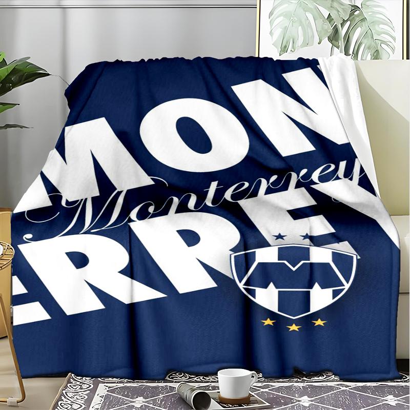 1PC C.F.Monterrey Football Crest Art Printed Soft Flannel Blanket Throw for Adult Bedroom Living Room Sofa Camping Travel Fan Gifts Christmas Gifts