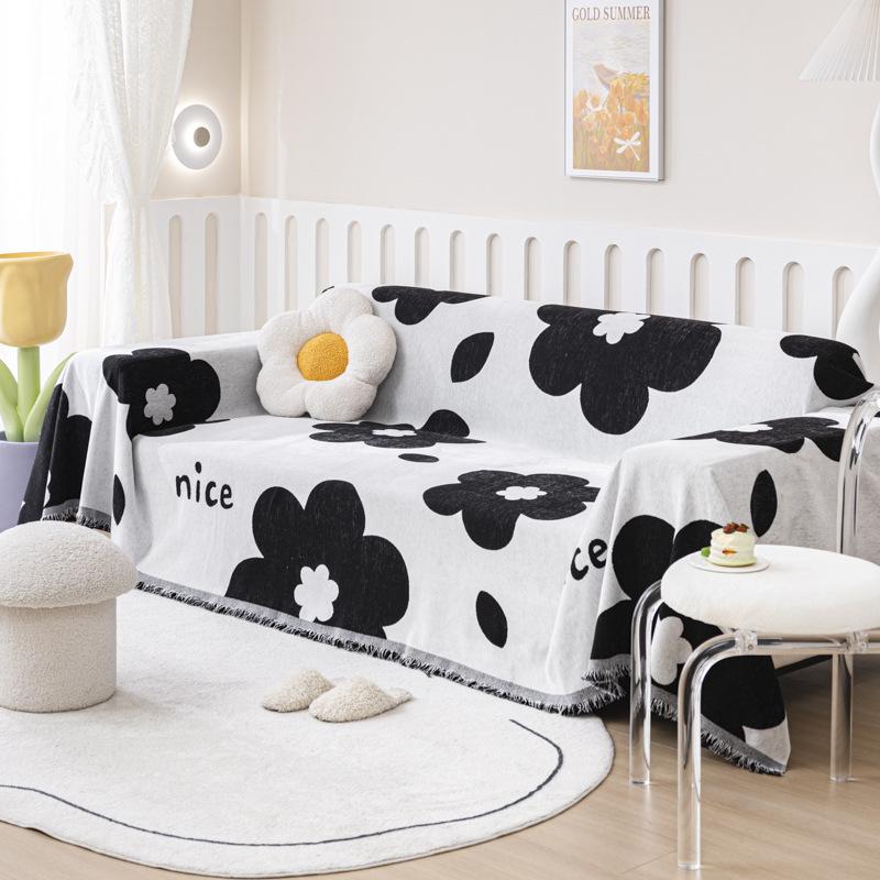 Nordic Tassel Throw Blanket Single Full Four Season Cotton Sofa Cover Dust Anti-cat Scratch Protection Cover Sofa Blanket Carpet