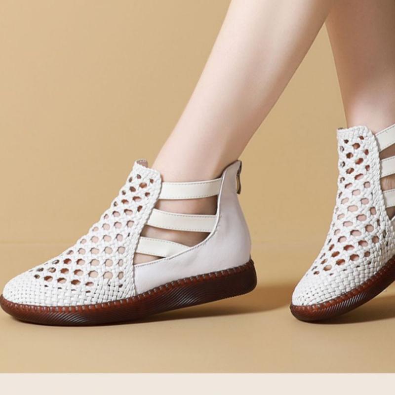 Women Boots Platform Sandals Large Size 2024 Women Shoes Summer Sandals Breathable Hollow  Flat Women Boots Sandalias De Mujer