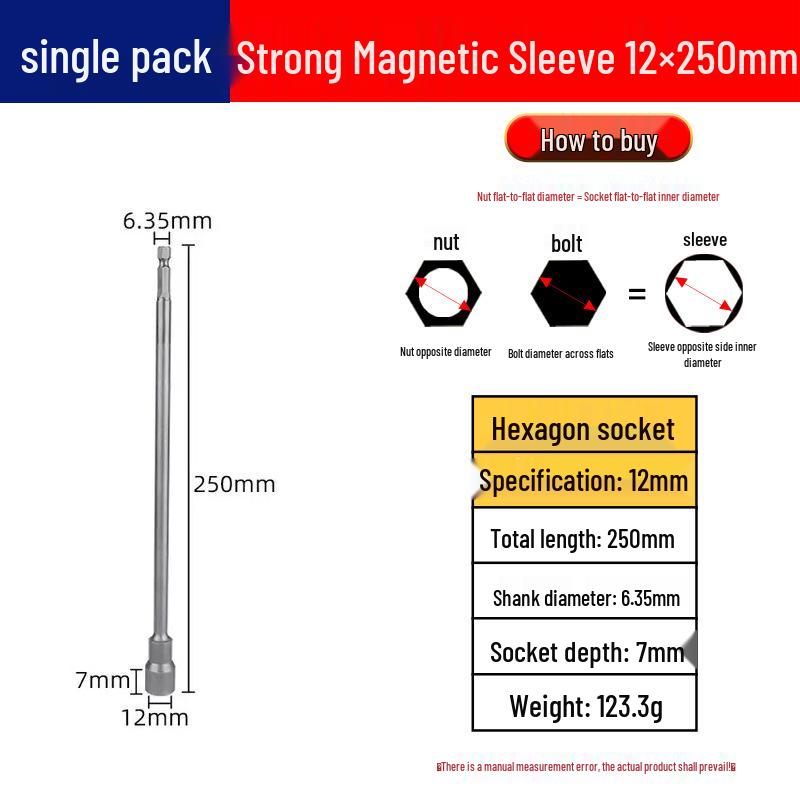250mm Magnetischer Sechskant-Schlagschrauber-Stecknuss-Bit