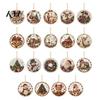 Office Holiday Decorations Christmas Acrylic Hanging Ornament, 2D Flat Double Side Printed Personalized Gifts Santa Snowman Pendant for Tree