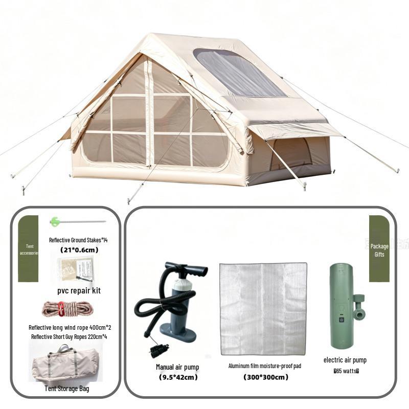 Windproof & Rainproof Outdoor Inflatable Family Camping Tent Set