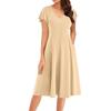 Women's Summer Fashion V-Neck Ruffle Sleeve Retro Elegant Midi Dress