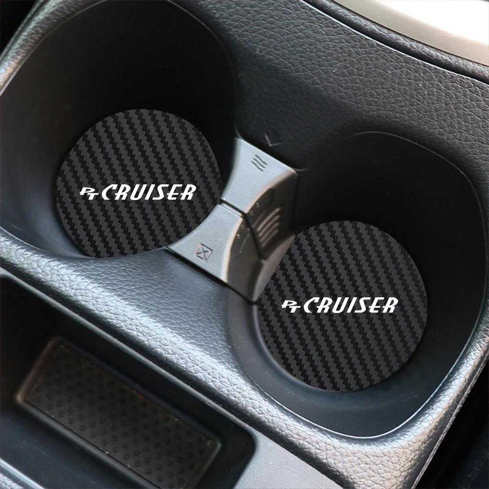 2PCS Car Cup Slot Non-Slip Mat Auto Accessories For Chrysler 300C 300  PT Cruiser Voyager Sebring Pacifica 2004 Crossfire 200