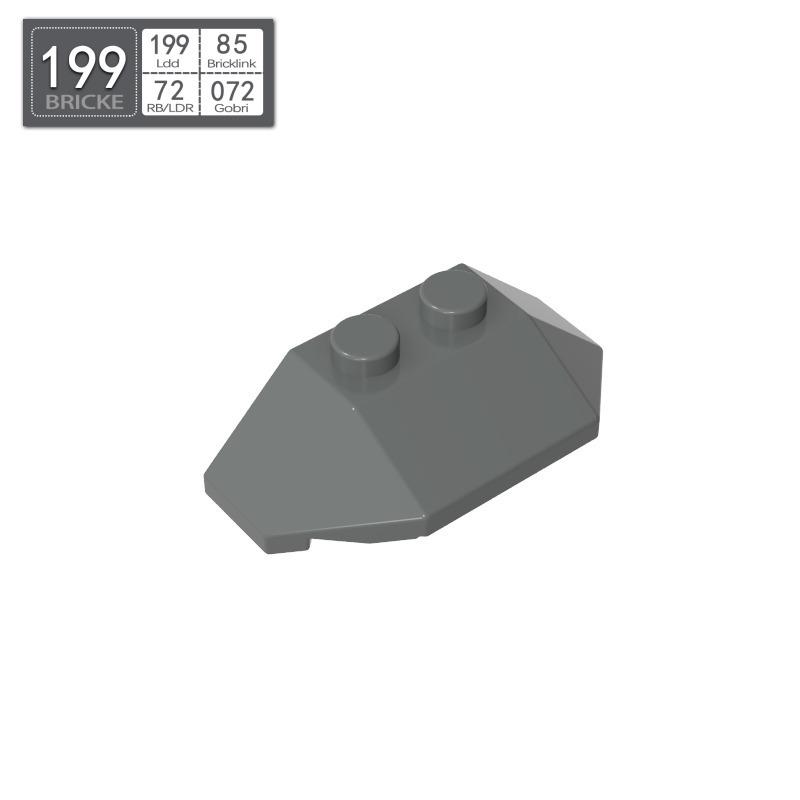 BRICKE 4x2 Sloped Wedge Brick Compatible with Lego 47759 - DIY Educational Building Block Piece.