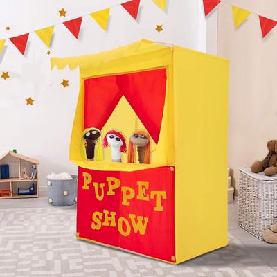 Kids' Lemonade Stand Puppet Show Theater Pretend Play House Play Tent Stage Set for Kids
