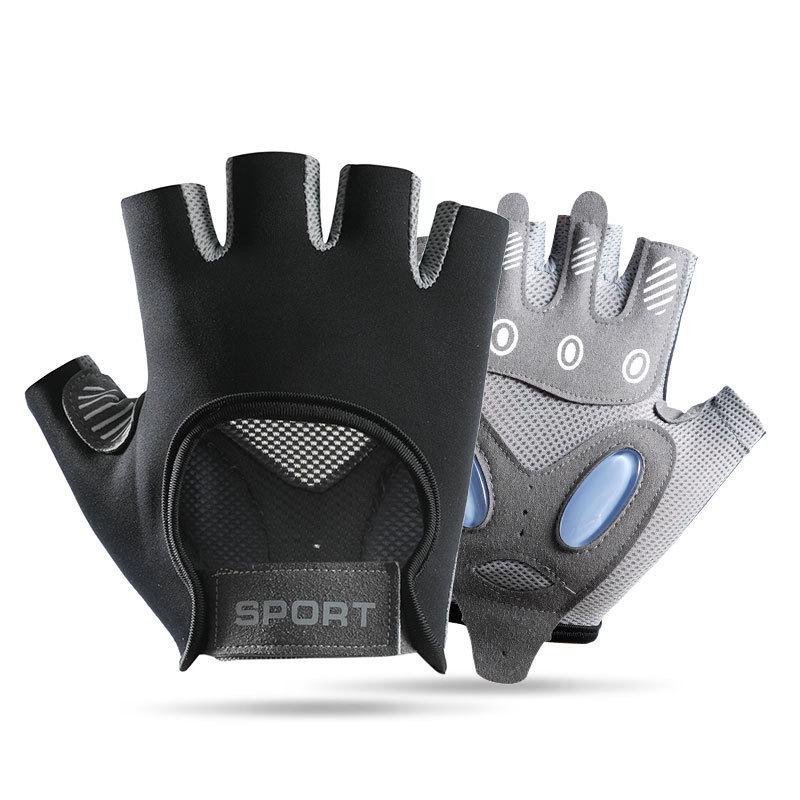 

Fitness Cycling Gloves Half Finger Outdoor Sports Training Golf Mittens Silicone Anti Slip Wear Resistant Ice Silk Breathable L чёрный