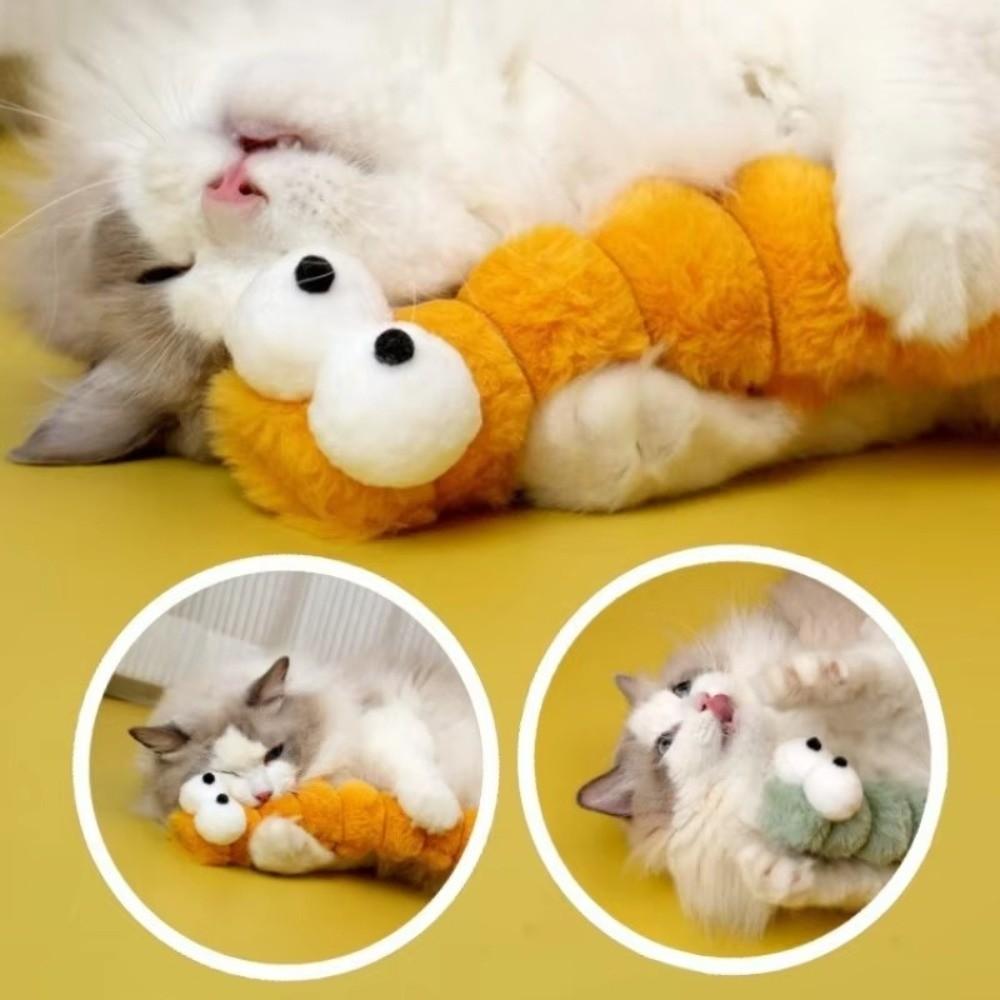 Chew-Resistant Cat Plush Chew Toy Bite-Proof Cats Pillow Toy Self-Entertainment