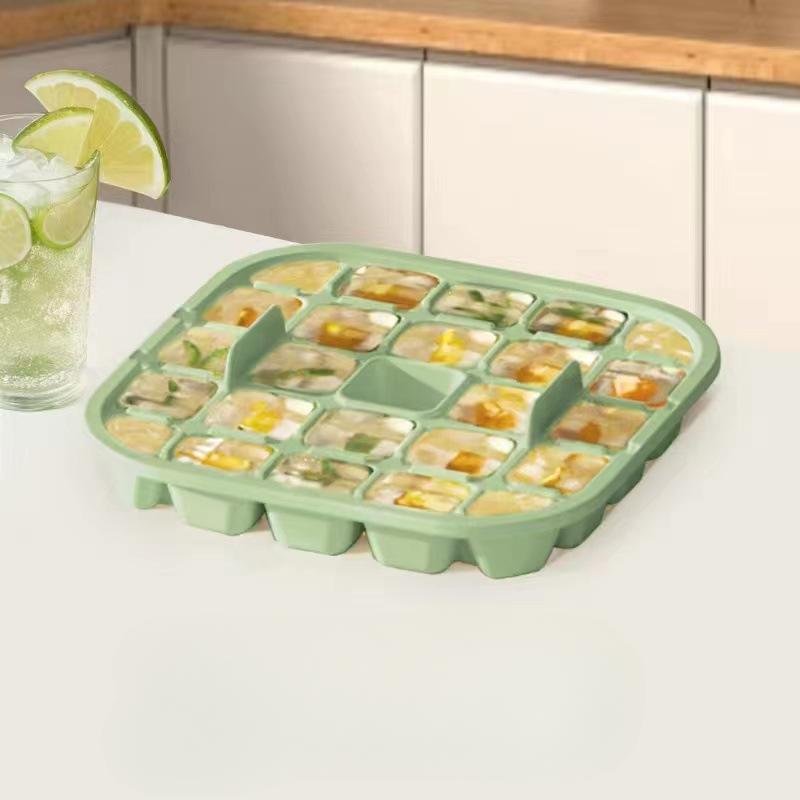 Food Grade Press Type Silicone Ice Cube Mold Large Capacity Ice Storage Box Summer Household Ice Maker Home Kitchen Fridge Tools