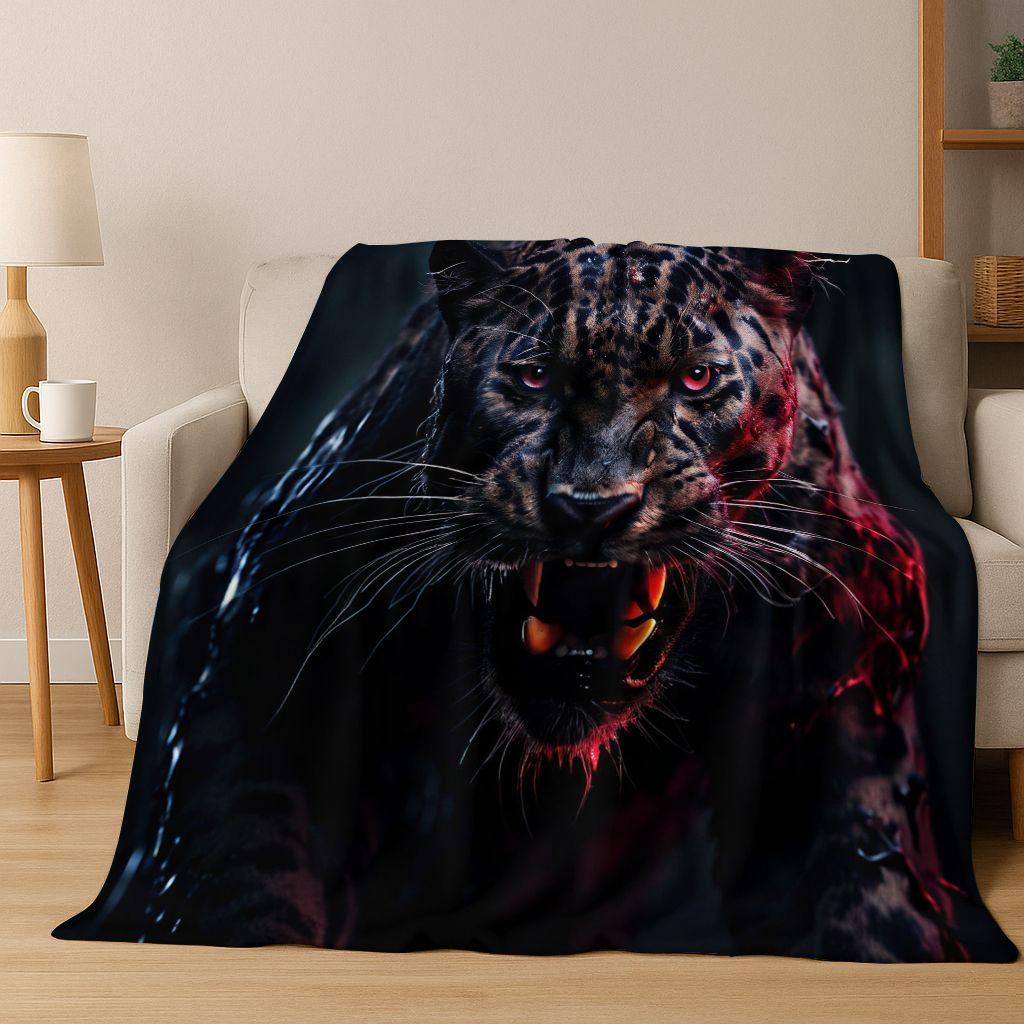 26 Style Wild Animal Leopard Cheetah Beast Cartoon Flannel Blanket,Cozy Soft Throw Blanket for Home Bedroom Bed Sofa Cover Kids