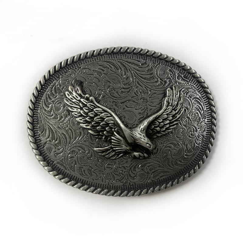 Higanbana Ethnic Style Oval Denim Belt Buckle - Unique Alloy Smooth Design