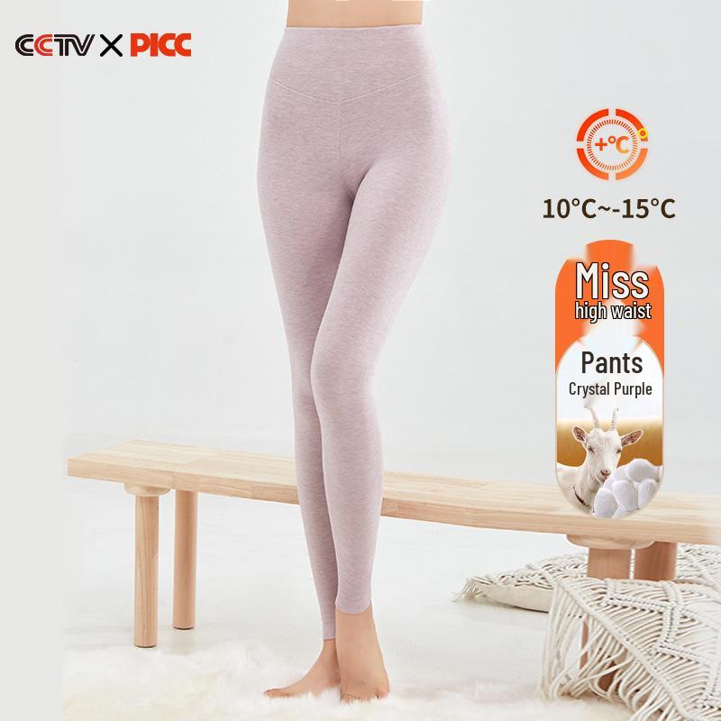 "Women's High Waist Velvet Seamless Thermal Leggings - Autumn/Winter Warm Silk Cashmere Pants"