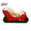 Soft Cotton Cat Bed Christmas Sleigh Shaped Pet Bed, Cozy Holiday Dog Sofa Anti‑Slip Base Washable Puppy Cushion, Sleeping for Small Medium