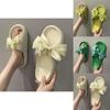Comfortable And Soft Silk Bow Slippers With Anti-slip Platform