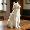 Exquisite Detail Cat Sculpture Geometric Figurine, 3D Printed Low-Poly Sculpture, Modern Matte Black Ornament Artistic Statue for Home Table