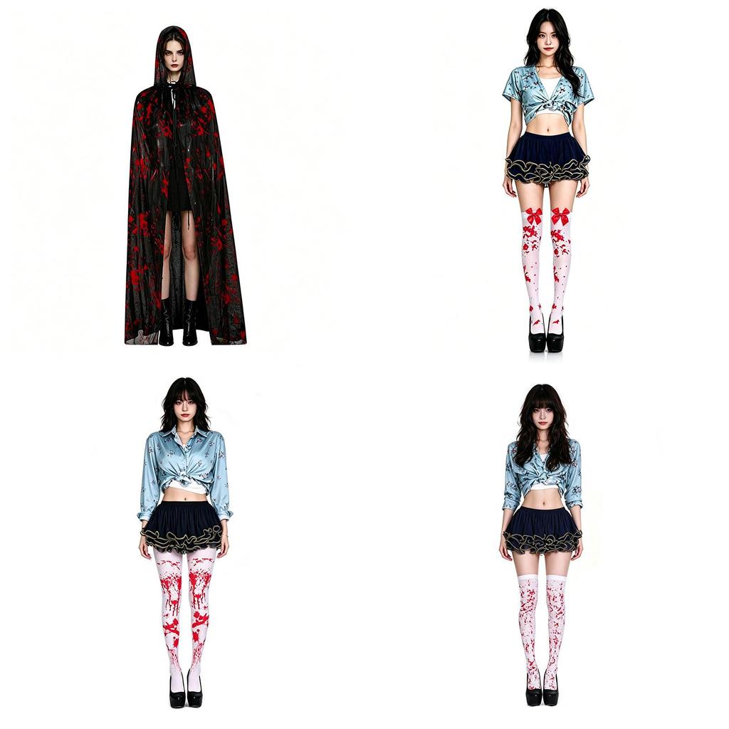 Halloween Costume Cloak For Kids Adults With Bloodstain Effect For Party Cosplay