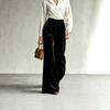 2026 Velvet Wide Leg Pants Women High Waist Loose Fit With Drawstring Pockets Winter