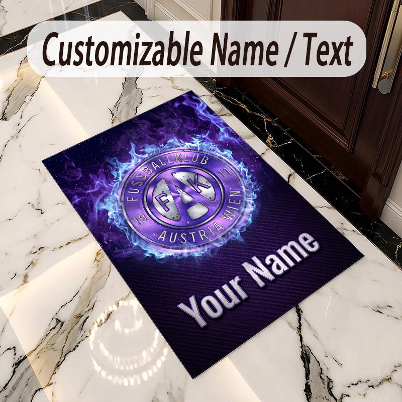 Crystal Velvet Rug Austria Wien FC Print Custom Name Text Floor Mat Home Decor