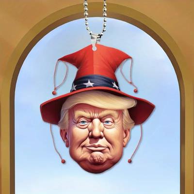 Kreatywna osobowość Trump klaun akrylowy wisiorek samolot samochód wnętrze lusterko wsteczne dekoracja wisiorek