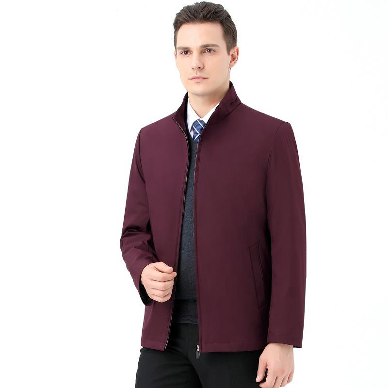 New Stand Collar Mid-Aged Men's Cotton Jacket for Autumn/Winter Season - Thick Dad's Casual Coat.