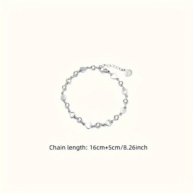 Fashionable heart-shaped bracelet, simple and elegant, personalized with synthetic zirconia, suitable for daily wear and as a Valentine's Day gift
