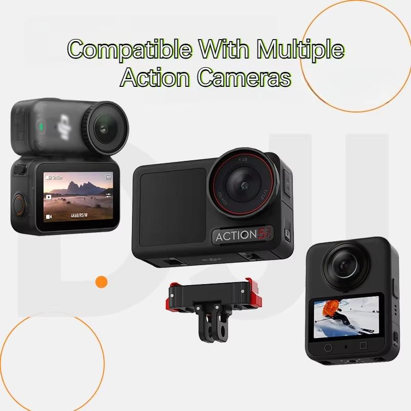 Alloy Magnetic Quick Release Adapter Base For Insta360 Acepro2 X5 Mount Adapter Bracket 1/4 Thread Interface For Action6 5 4