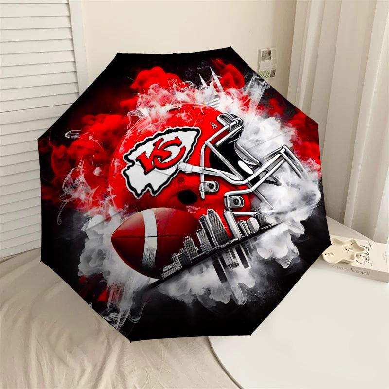 

1PC Kansas City Chiefs Umbrella-8-Rib Reinforced, Automatic Open, Lightweight & Durable, Cute Fashion Accessory for Outdoor-P81