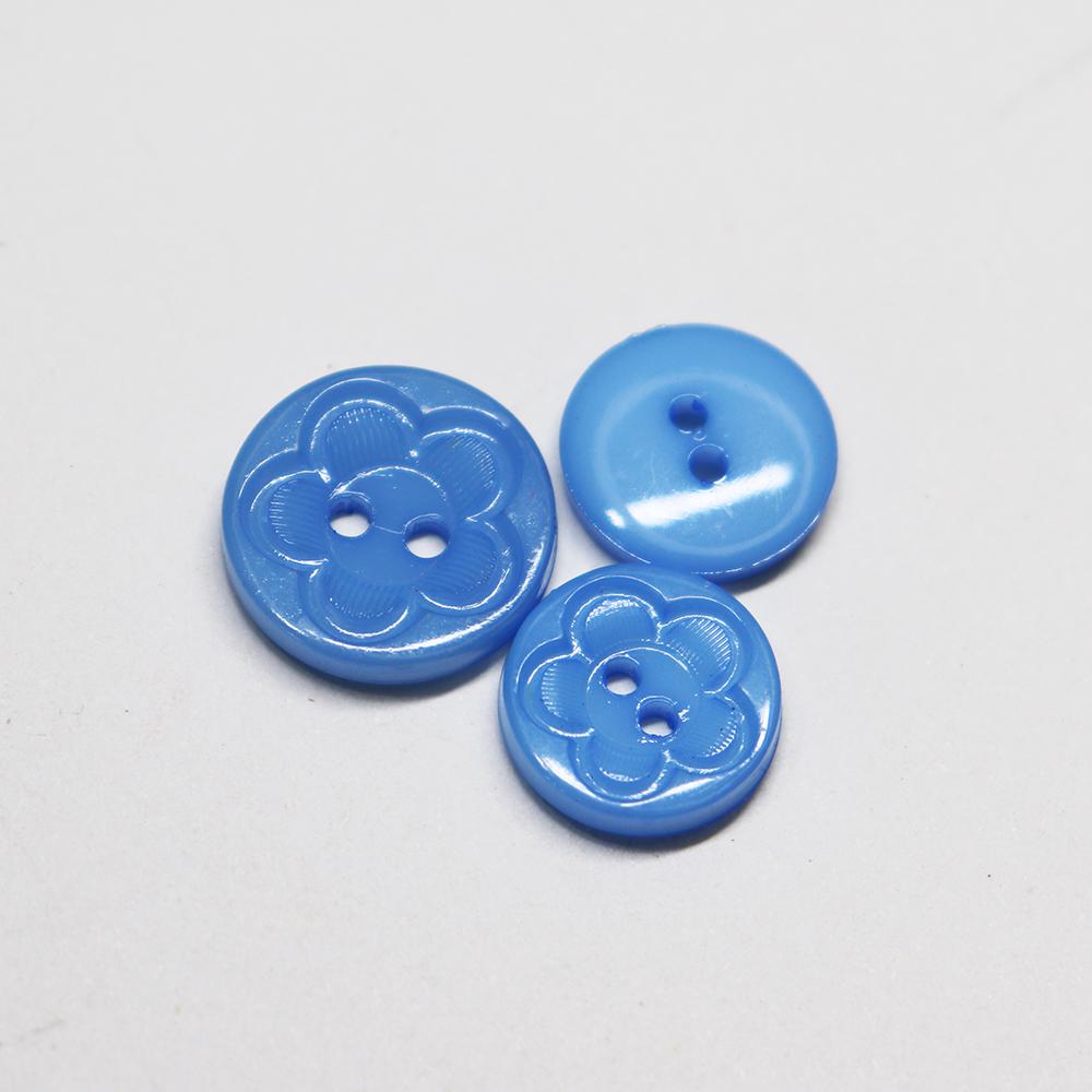 Niucky Basic Nylon Flower Buttons 2 Holes Flatback Washable Scrapbooking Craft Buttons 15mm 12.5mm 12 Colors