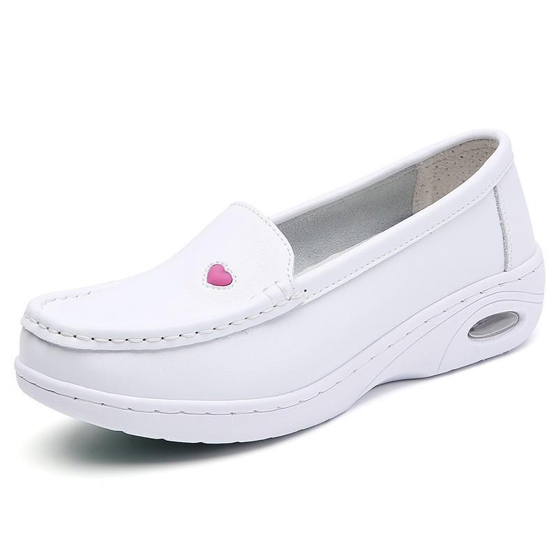 Nurse Shoes Air Cushion Women's Soft Sole Non-slip Breathable Not Tired Feet Thick Sole Love Medical Worker White Shoes