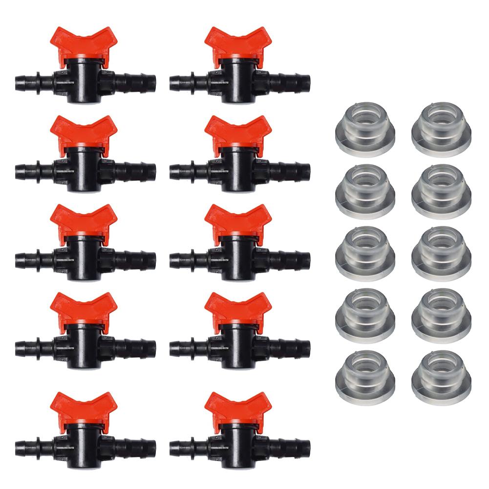 10Pcs Drip Irrigation Pipe Switch Valve 16/20/25mm Valve Ball Valve Connector Drip Hose For Drip Irrigation And Gardens Tools