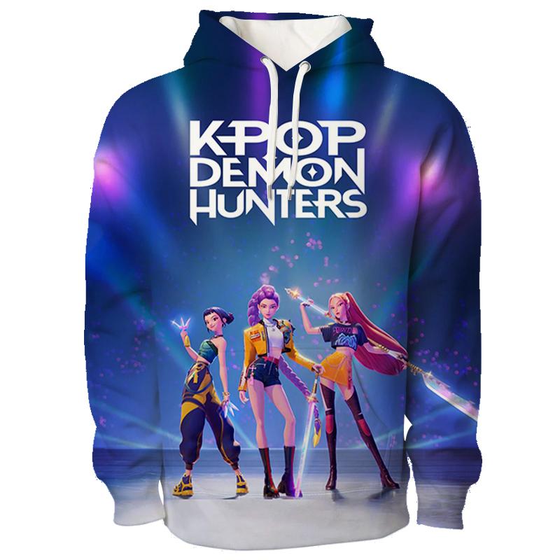 Kpop Dämonenjäger Hoodies 3D Gedruckt Herren Damen Lässiger Pullover Mode Sweatshirts Unisex Kleidung Weiblich Harajuku Streetwear