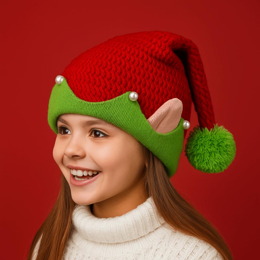 Striped Pattern Christmas Hat Knitted Knitted Hat Christmas Holiday Gift Elf Santa Cap  New Year