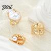 Female Ring 3Pcs Baroque Faux Pearl Vintage Adjustable Opening Alloy