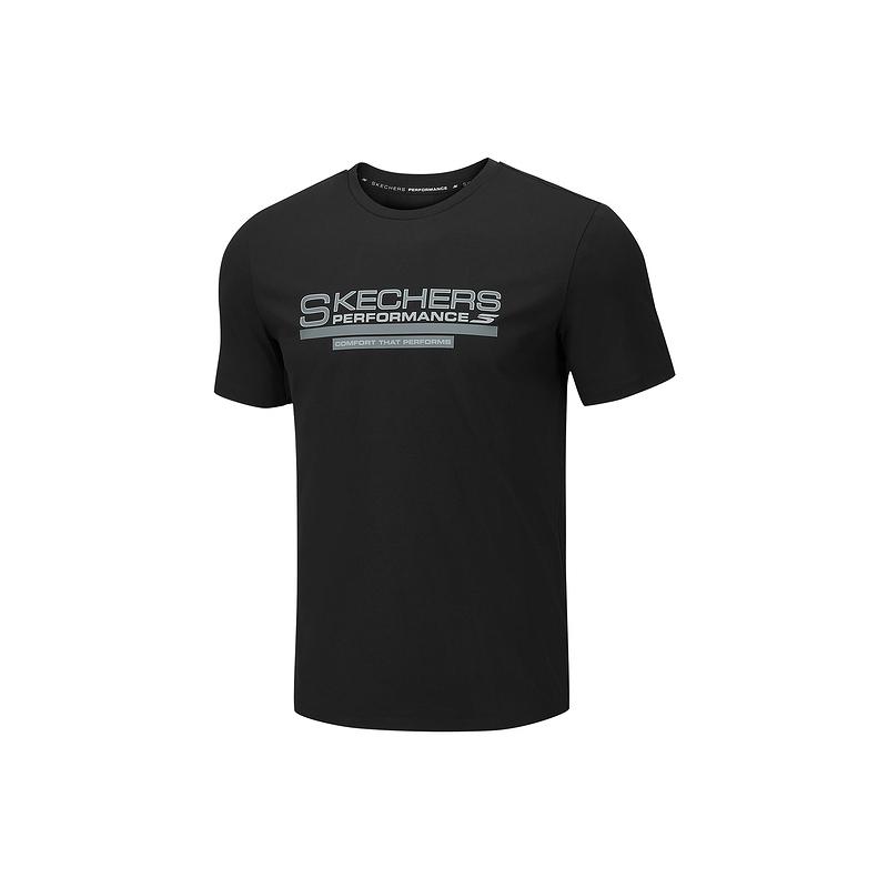 Skechers Solid Color Breathable Short Sleeve Pullover Moisture-Wicking T-Shirt Men tops P226M327-0018 M