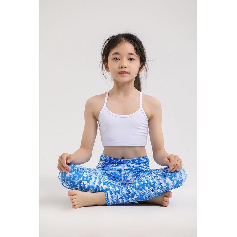 

Детский быстросохнущий двухслойный жилет для йоги и упражнений с ощущением обнаженности, тренировочный топ для фитнеса для девочек, внутренний топ-блузка против смущения Short Vest-White S