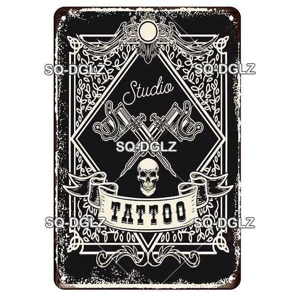 [SQ-DGLZ] Tattoo Styles Metal Sign Vintage Plaque Tin Sign Plate Wall Decor For Bar Club Man Cave Art Painting Travel Poster