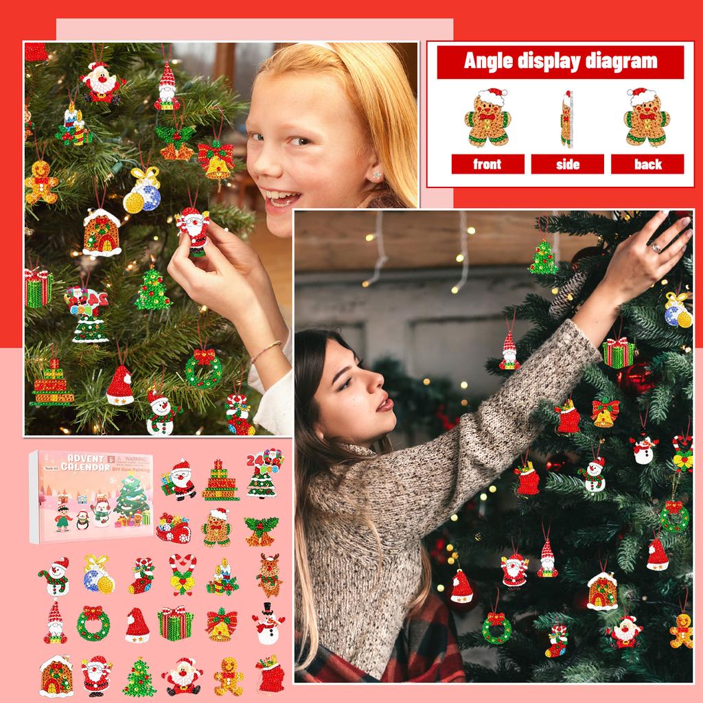 2D Flat Acrylic Ornaments, Christmas Tree Ornaments, Suitable For Christmas Decoration