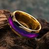 Fashion Men's Stainless Steel Rings Violet Gradient Purple Nebula Inlay Ring for Men Jewelry Suitable for Daily Wear, Non-Fade