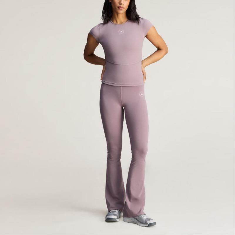 Adidas × Stella McCartney High-Waisted Soft Comfortable Fitted Flared Sports Trousers Women Bottoms KF9110