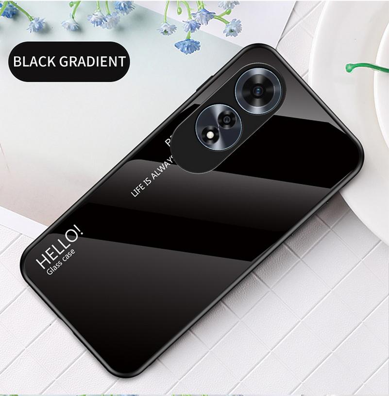Gradient Tempered Glass Protect Case for OPPO A60 A79 A18 A38 A98 A78 A58 A17 A16 Glossy Back Cover