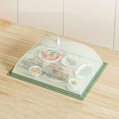 Foldable Dining Table Cover, Insect Repellent, Washable, Large, Square, 90*60/70*50/32*32/43*43cm, Mesh, Breathable, Dustproof, Hanging, Multifunction