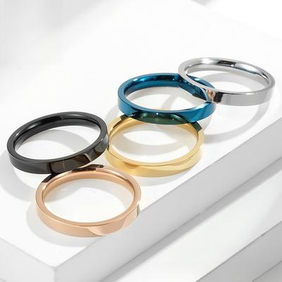 Minimalist 3MM Stainless Steel Stackable Ring with Neutral and Cool Style for Men and Women