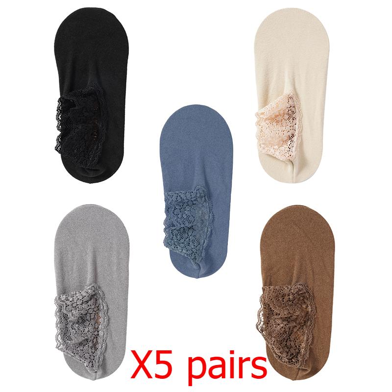 Women's Autumn Winter Thickened Warm Fleece Socks Lace Ankle Socks Non-slip Floor Socks