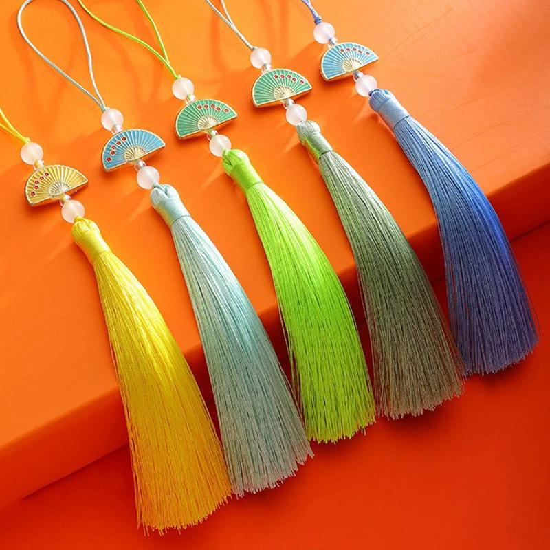 5Pcs Fan Tassels Bookmark Tassels Silky Handmade Soft Craft Tassels With Loops For Diy Crafts Jewelry Making Party Decor