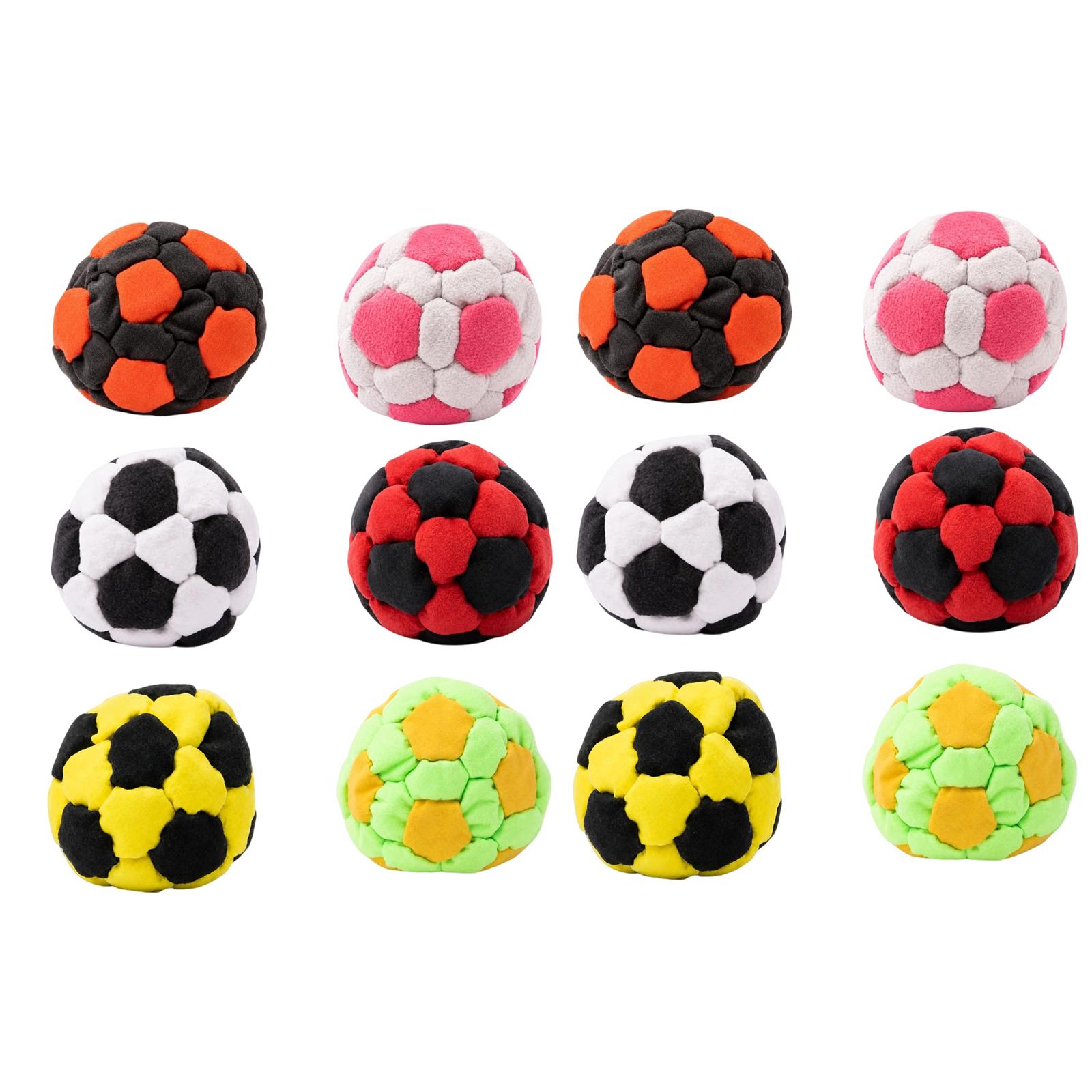 

12pcs Handmade Crochet Foot Bags Set Adult Outdoor Foot Sack Game Soft Fabric Footbag for Recreational Use and Skill Practice One Size