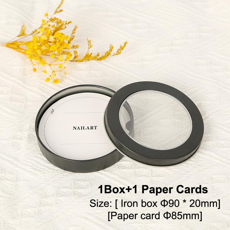 

False Nail Press On Wearing Circular Iron Display Box With Display Card Nail Packing Box For Fake Nails Finished Product чёрный