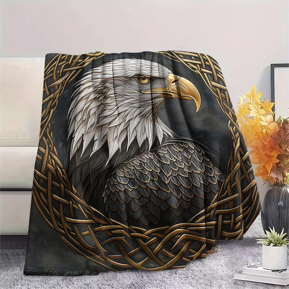 Eagle Print Flannel Blanket, High Quality Comfortable for All Seasons, Home Decor, Warmth and Comfort, Perfect for Christmas Gifts