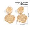 Vintage Sunflower Alloy Earrings Drop for Women Exaggerate Daily Party Banquet Earrings Y2K Jewelry Accessories 2025 New