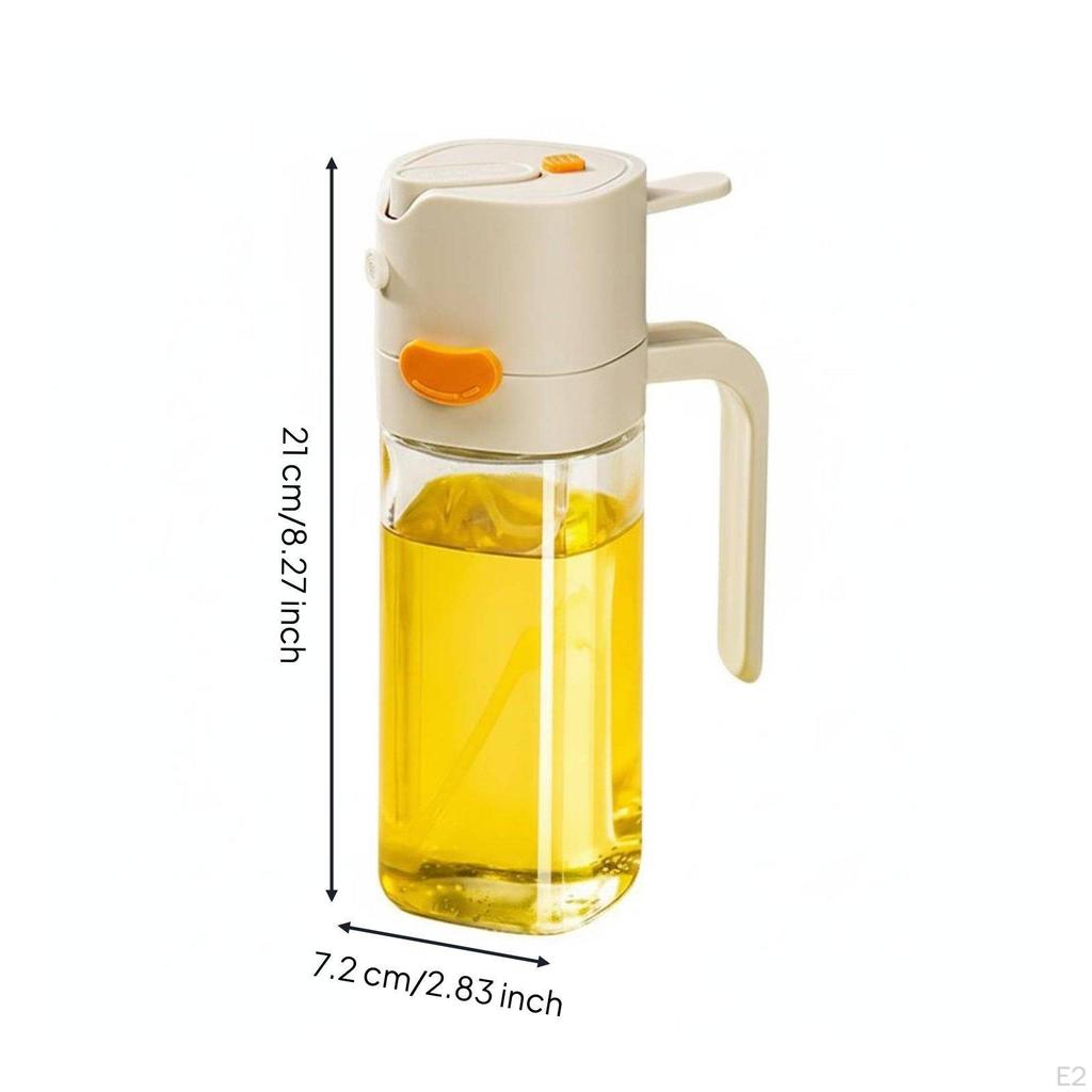 2 In 1 Oil Spraying Bottle and Dispenser Pourer FoodGrade Material Kitchenware Beige
