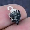 Natural Black Tourmaline Rough 925 Sterling Silver Jewelry Pendant 0.59" O4P61